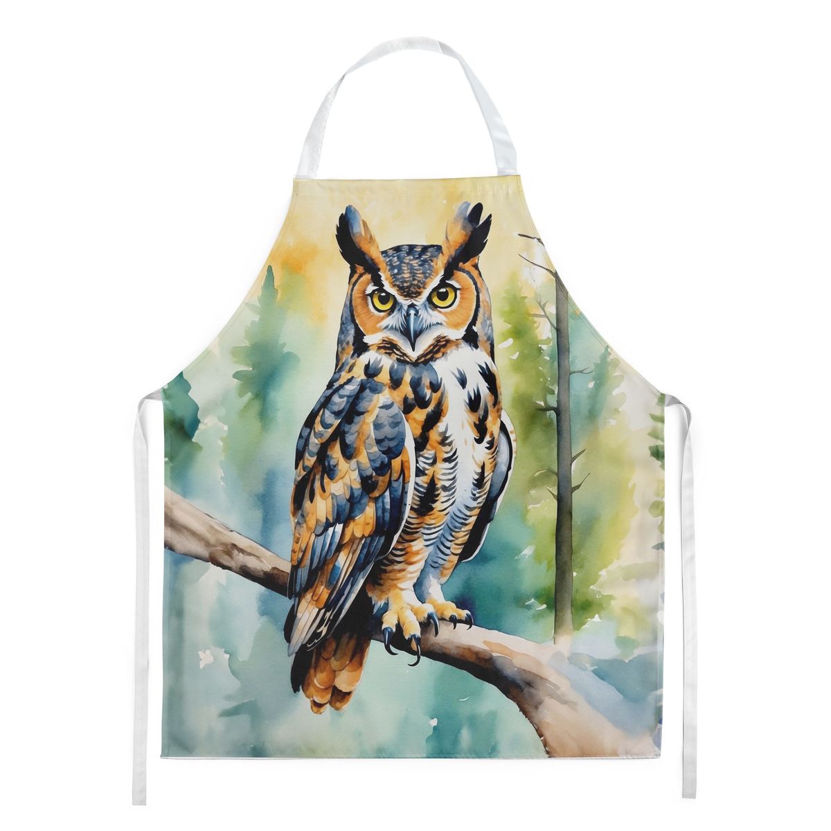 Great Horned Owl Apron Cooking Kitchen Server Baking Crafts Gardening For Adult Women Men, Unisex, Large, Multicolor_maomaolike.com