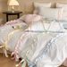 Dopamine Color Princess Style Australian Cotton Four-Piece Set Colorful Ruched Lace Bow Quilt Cover Four Seasons Skin-Friendly Bed_maomaolike.com