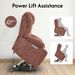 Power Lift Recliner Chair For Elderly, Recliner Chair With Massage & Heat, Electric Leather Lift Recliner Chair For Living Room With Side Pocket, USB & Type-C Charge Port, Red Brown_maomaolike.com