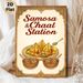 Samosa & Chaat Themed Painting Poster, Vintage Ethnic Style Richly Colored Indian Cuisine Poster, Eye-catching Food Art Ideal For Restaurant And_maomaolike.com