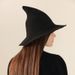 Unisex Cotton yarn wizard knitted Halloween witch hat spire foldable magic hat_maomaolike.com