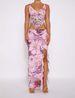 Women's Clothing Set Summer Sexy Printed Camisole + Tight Slit Irregular Long Skirt_maomaolike.com