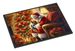 Yorkshire Terrier Yorkie And Santa Claus Doormat Front Door Mat Indoor Outdoor Rugs For Entryway, Non Slip Washable Low Pile, 24H X 36W_maomaolike.com