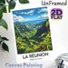La Reunion Cirque De Cilaos Painting Poster, Vibrant Stylized Tropical Mountain & Coastal View Poster, Eye-catching Scenic Piece Ideal For Home_maomaolike.com