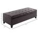 51 Tufted Storage Ottoman Bench, Dark Brown Leather For Living Room, Bedroom, Entryway_maomaolike.com