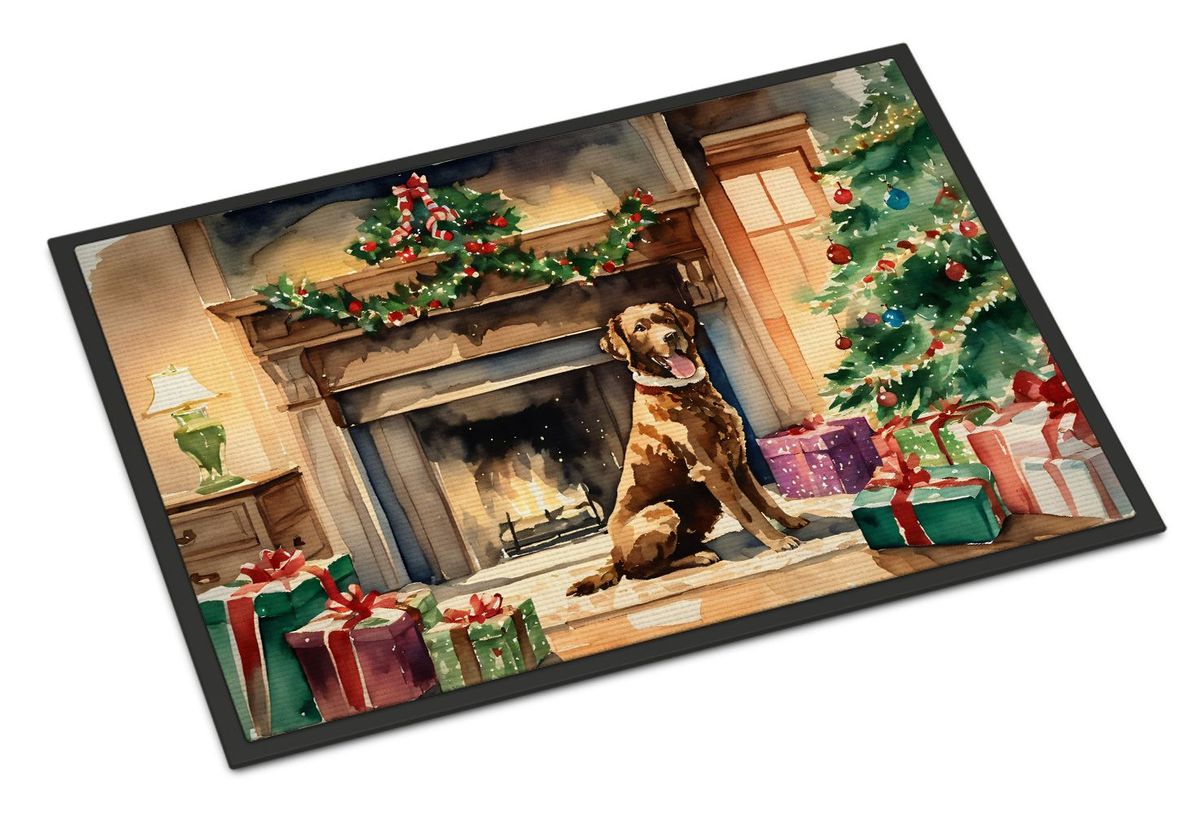 Chesapeake Bay Retriever Cozy Christmas Doormat Front Door Mat Indoor Outdoor Rugs For Entryway, Non Slip Washable Low Pile, 24H X 36W_maomaolike.com