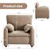 Modern Accent Chair, Chenille Oversized Arm Chair, 38 Inches Wide, Comfortable Cushioned Single Casual Sofa Chair, Suitable For Living Room, Bedroom Reading Chair,Brown_maomaolike.com