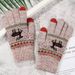 Christmas sock Extra fleece Christmas Deer jacquard knitted warm touch screen gloves with finger for outdoor use_maomaolike.com
