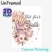 Nail & Floral Themed Painting Poster, Soft Watercolor Style Pastel Pink Manicured Hand With Blooming Flowers & "But First Nails" Text Poster, Charming_maomaolike.com