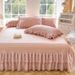 Korean Style Princess Skirt Silk Cooling Three-Piece Set Summer Lace Bed Cover Ice Bean Air Conditioning Mat Washable_maomaolike.com