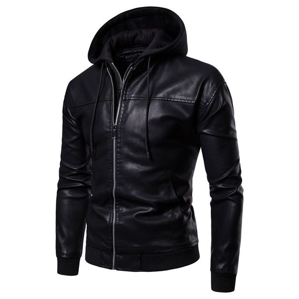 Men's clothing leather jacket Handsome leather jacket with cotton thickened motorcycle pilot autumn and winter coat_maomaolike.com