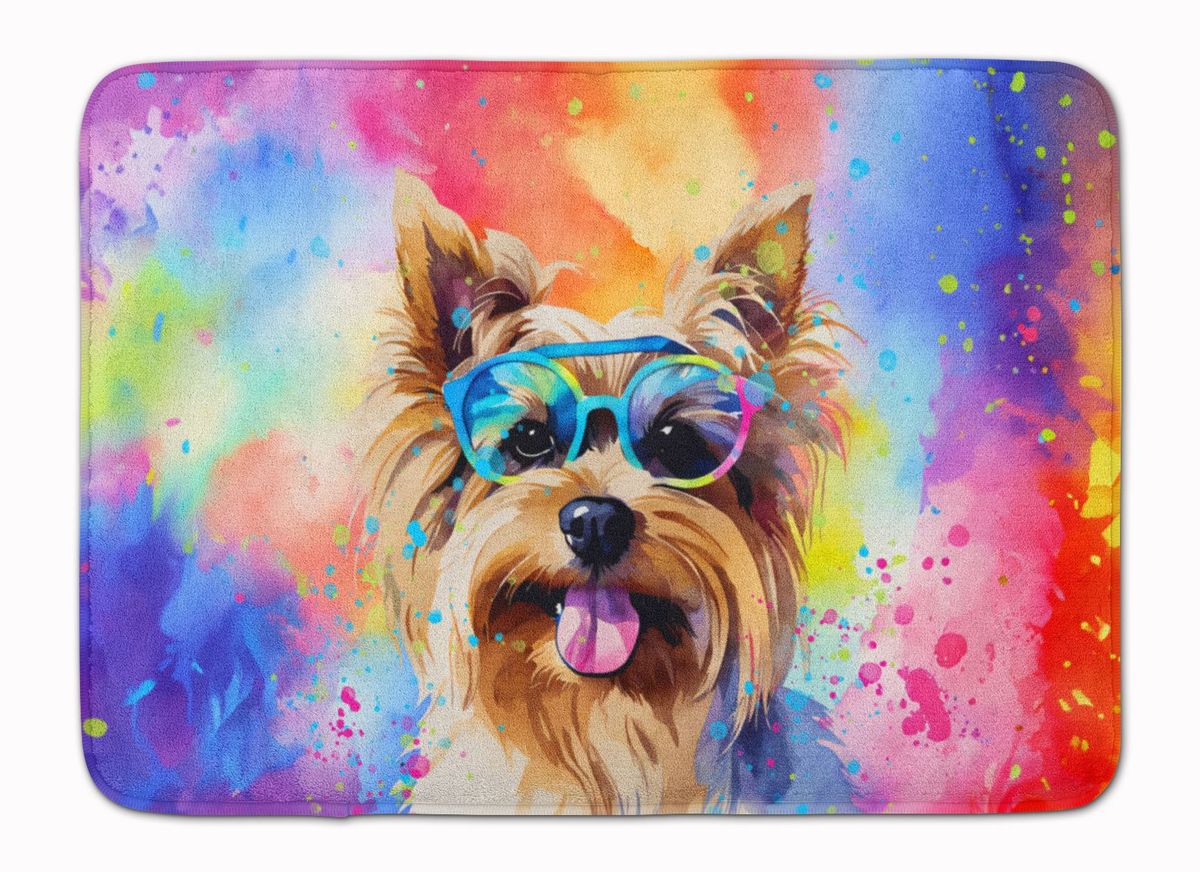 Yorkshire Terrier Hippie Dawg Memory Foam Kitchen Mat Machine Washable Anti-Fatigue Mat Cushion Comfort Bath Mat Or Kitchen Rug_maomaolike.com