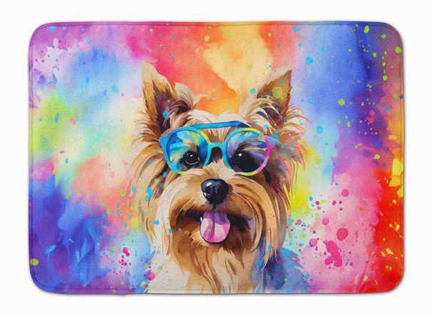 Yorkshire Terrier Hippie Dawg Memory Foam Kitchen Mat Machine Washable Anti-Fatigue Mat Cushion Comfort Bath Mat Or Kitchen Rug_maomaolike.com