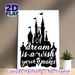 Castle Themed Painting Poster, Minimalist Black Silhouette Castle With Inspirational Quote Poster, Warm Motivational Decor Idea For Bedroom, Living_maomaolike.com