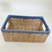 New Handmade Woven Color Block Storage Basket For Snacks, Miscellaneous Items, Toys, Large Simple Korean Style_maomaolike.com