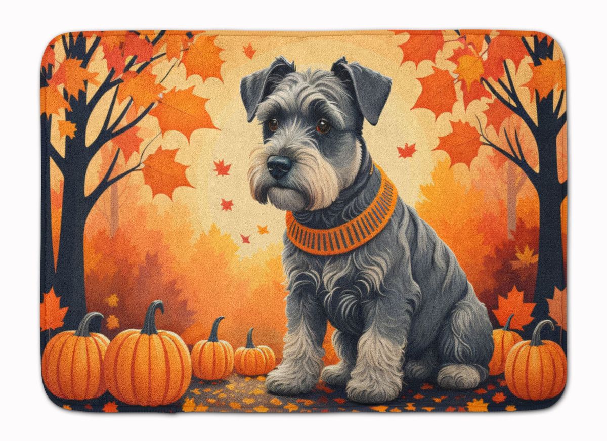 Schnauzer Fall Memory Foam Kitchen Mat Machine Washable Anti-Fatigue Mat Cushion Comfort Bath Mat Or Kitchen Rug_maomaolike.com