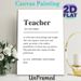 Teacher Definition Painting Poster, Minimalist Typographic Text Poster, Thoughtful Tribute To Educators, Ideal For Classroom And Teacher's Office_maomaolike.com