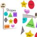 Shapes Themed Painting Poster, Vibrant Labeled Geometric Shapes Poster, Practical For Shape Recognition, Ideal For Educational Spaces And Classrooms_maomaolike.com