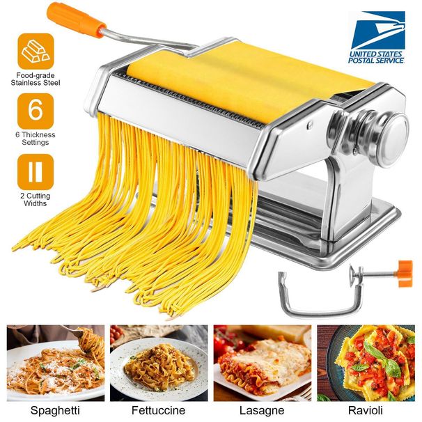 Pasta Maker Roller Machine Fettuccine Noodle Maker 9 Thickness Settings Stainless Steel_maomaolike.com