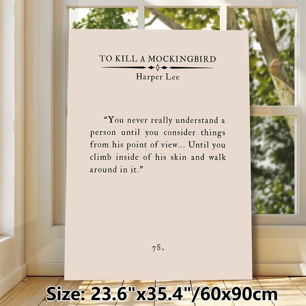 To Kill A Mockingbird Quote Painting Poster, Minimalist Typographic Poster, Inspirational Literary Quote Decor Ideal For Home Office, Living Room_maomaolike.com