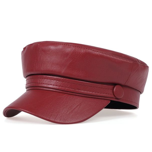 Hot Sale Korean Leather Beret Fashion Ladies Duck Tongue Wild Hats British Retro High-Quality Outdoor Leisure Caps Hat_maomaolike.com