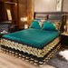 Lace Quilted Crystal Velvet Skirt Single Double Thickened Non-Slip Mattress Bed Cover Protector 1.8m_maomaolike.com