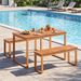 3 Pieces Acacia Wood Picnic Set With Outdoor Dining Table And 2 Benches For 4 People For Patio, Garden, Yard, Or Poolside Use_maomaolike.com