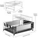 Kitchen dish storage rack bowl and chopstick rack drain rack stainless steel multifunctional tableware rack knife rack_maomaolike.com