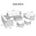 10 Piece PE Rattan Patio Furniture Set, Sectional Sofa Set, Outdoor Patio Furniture Set With Cushions & Tempered Glass Coffee Table_maomaolike.com