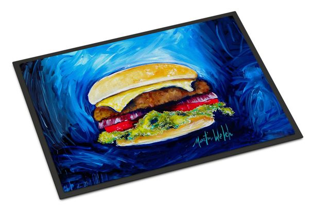 I Want Mine Dressed Hamburger Doormat Front Door Mat Indoor Outdoor Rugs For Entryway, Non Slip Washable Low Pile, 24H X 36W_maomaolike.com