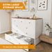 Queen Size Murphy Bed Frame With Drawers Murphy Chest Bed With Charging Station, 2 USB Ports Mobile Murphy Bed Sleeping Arrangement For Multipurpose Area For Bedroom Living Room Guest Room White&Wood_maomaolike.com