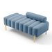 53.2"Width Modern End Of Bed Bench Sherpa Fabric Upholstered 2 Seater Sofa Couch Entryway Ottoman Bench Fuzzy Sofa Stool Footrest Window Bench With Gold Metal Legs For Bedroom Living Room,Blue_maomaolike.com
