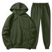 Women's Clothing Autumn and winter men's hooded solid color light plate pullover sweatshirt set casual sports hoodie sweatshirt trousers two piece set_maomaolike.com