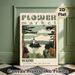 Maine Flower Market Lighthouse & Pine Cone Painting Poster, Vintage Minimalist Coastal Scenery Poster, Serene Nature-inspired Decor Ideal For Living_maomaolike.com