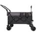 Multi-Functional Push-Pull Folding Wagon Cart With Rotating Handle & 360° All-Terrain Wheels – Heavy-Duty, Adjustable Design, Large Capacity For Transport, Groceries, And Outdoor Use, Black- Gray_maomaolike.com
