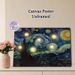 Starry Night Themed Painting Poster, Swirling Impressionist Night Sky & Village Scene Poster, Vibrant Artistic Decor For Living Room, Bedroom And Art_maomaolike.com