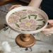 Handcrafted Wooden Pedestal Tray – Rustic Ceramic Fruit Display With Organic Texture, Multi-Level Dessert Stand For_maomaolike.com