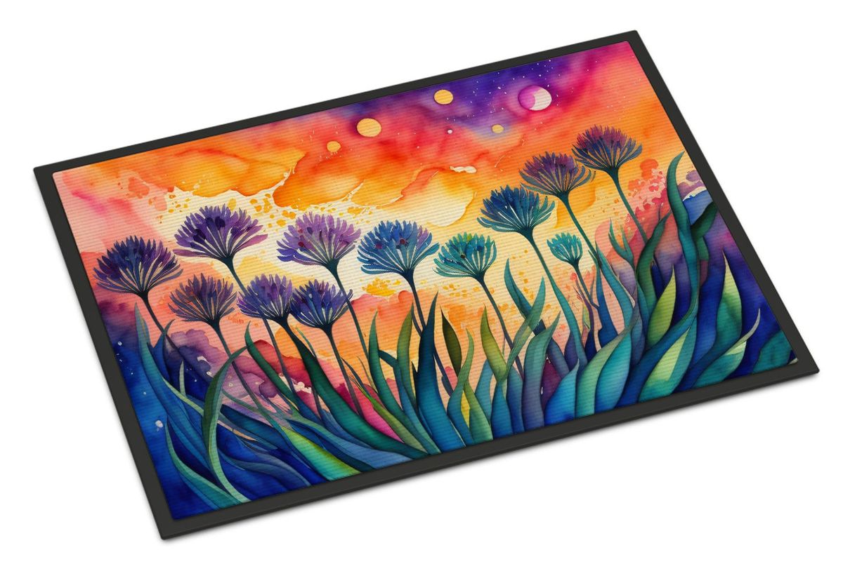 Agapanthus In Color Doormat Front Door Mat Indoor Outdoor Rugs For Entryway, Non Slip Washable Low Pile, 24H X 36W_maomaolike.com