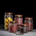 Hammered Glass Storage Jar With Acacia Wood Lid - Airtight Container For Coffee Tea Spices & Dry Goods (Decorative_maomaolike.com
