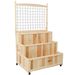3-Tiers Raised Garden Bed With Trellis, 53" H Vertical Planter Box With Wheels & Back Storage Area, For Flowers, Vegetables, Herbs, Natural_maomaolike.com