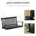 2-Seater Hanging Porch Swing Outdoor Patio Swing Chair Seat With Slatted Build And Chains, 440lbs Weight Capacity, Black_maomaolike.com
