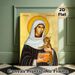 Saint Gertrude Religious Painting Poster, Traditional Icon-style Poster Featuring Saint Gertrude With Cat & Book, Serene Devotional Decor Ideal For_maomaolike.com