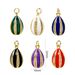 1pc New Brass Charms Gold Color Easter Day Egg Stripe Enamel Clear Cubic Zirconia Pendant DIY Necklace Jewelry Findings_maomaolike.com