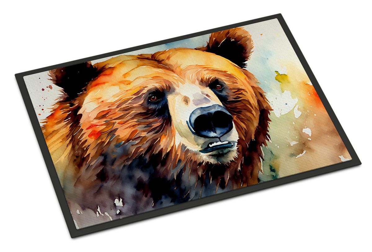 Grizzly Bear Doormat Front Door Mat Indoor Outdoor Rugs For Entryway, Non Slip Washable Low Pile, 24H X 36W_maomaolike.com
