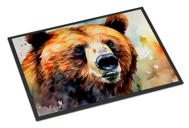 Grizzly Bear Doormat Front Door Mat Indoor Outdoor Rugs For Entryway, Non Slip Washable Low Pile, 24H X 36W_maomaolike.com