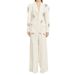 Women's clothing fashion new heavy beaded diamond one-button suit jacket wide-leg pants suit two pieces_maomaolike.com