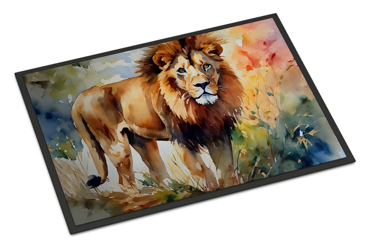 Lion Doormat Front Door Mat Indoor Outdoor Rugs For Entryway, Non Slip Washable Low Pile, 24H X 36W_maomaolike.com