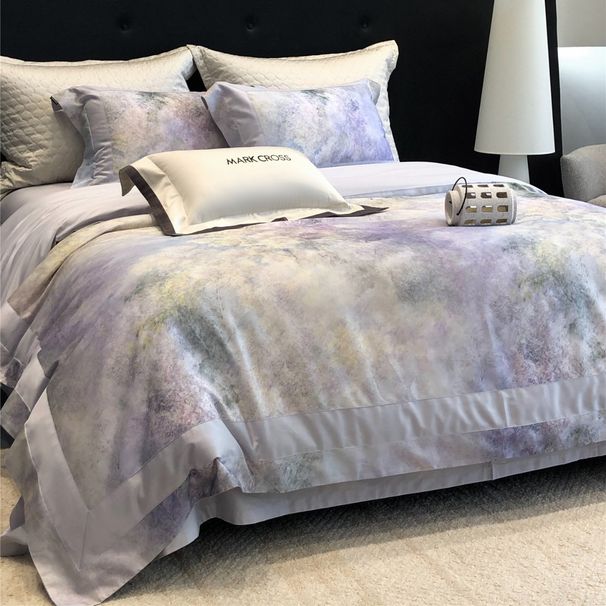 French Romantic Floral Ultra-fine Denier Tencel Cotton Brushed Four-piece Set High-end Skin-friendly Warm Bedding Home Textile Hot_maomaolike.com