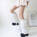 Autumn/Winter thickened fluffy bow strap leg set mid-tube y2k Spice Girl warmers_maomaolike.com