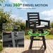 Outdoor Swivel Bar Stools, Carbon HDPE High-Density Polyethylene Patio Bar Chair With 360 Swivel & Ladderback, All-Weather Bar Height Stool For Deck, Porch, Poolside, Hot-Embossed Wood Grain_maomaolike.com